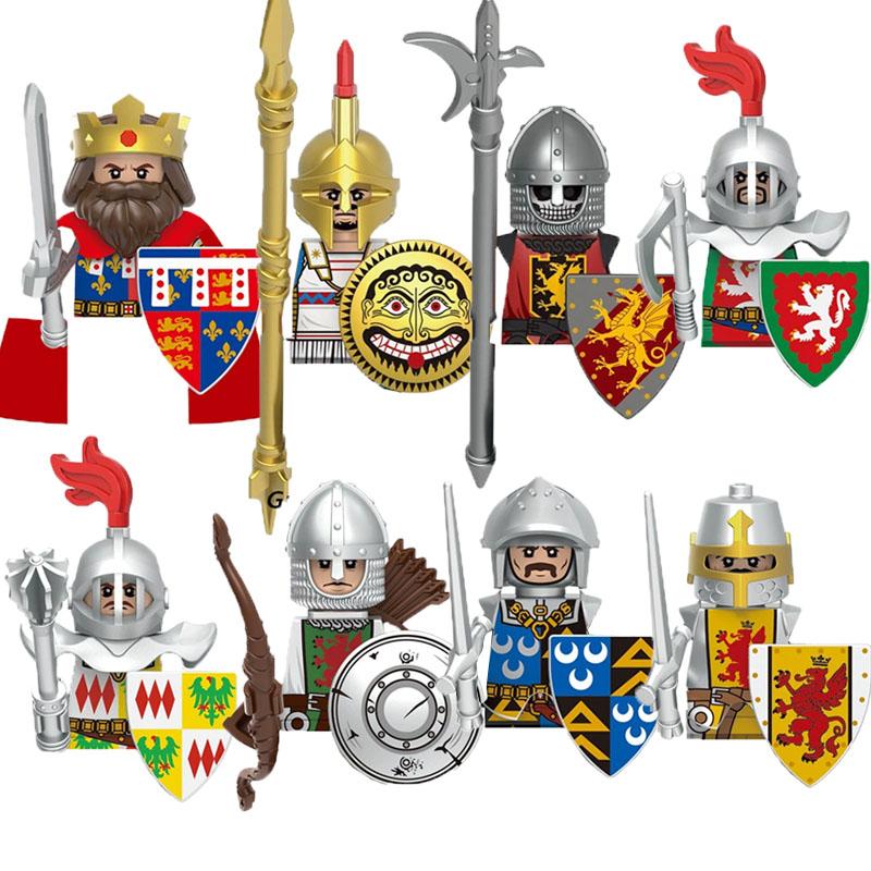 Средневековый Солдат Рыцарь Фигурка MOC Строительный Блок Зеленый Дракон Замок Пехота Орки Пират Римская Кавалерия Оружие Игрушки Подарки D122