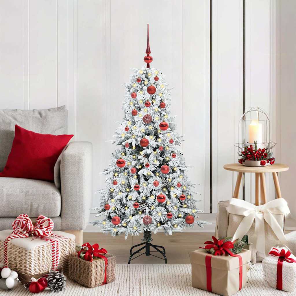 Artificial Foldable Christmas Tree White 120 cm PE and PVC