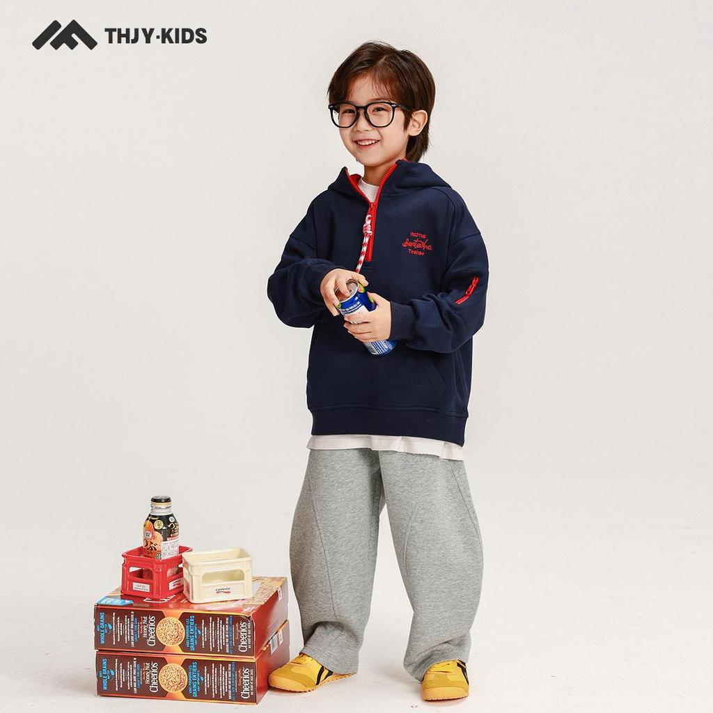 Boys' 2025 Autumn Korean Style Loose Hooded Sweatshirt