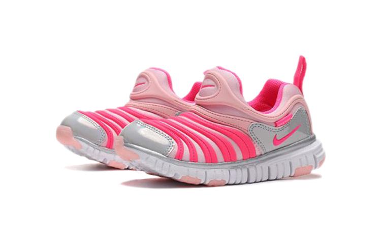 Nike Dynamo Free Slip Resistant Cushioning Low top Running Shoes White Pink Children Aged 3 7 Years Old CI1187-686