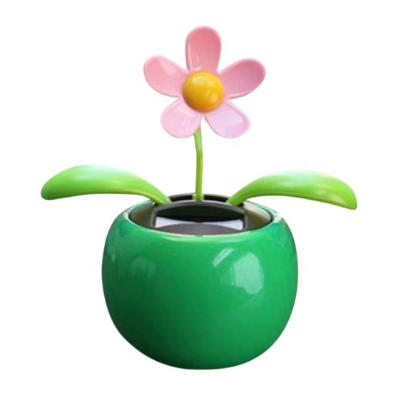 Solar Powered Dancing Swinging Animated Flower Toy Car Styling Home Decoration