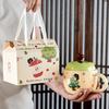 Керамическая кружка Apple Бытовая чашка для воды Высокий уровень внешнего вида Кружка с крышкой Ложка Рождественская сувенирная чашка Подарочная коробка