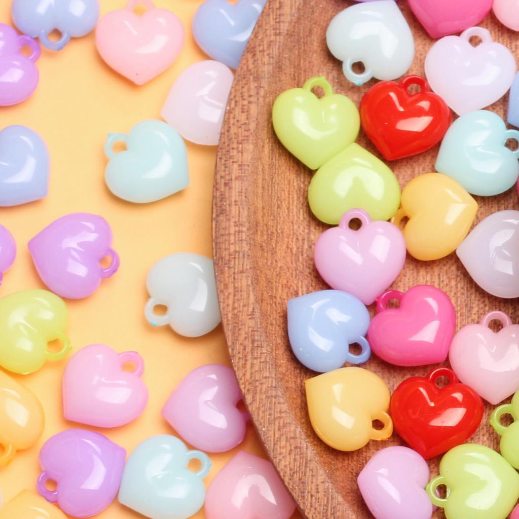 500 г/упак., 16 мм, свободные бусы, ожерелье, кулон в виде сердца, изготовление ювелирных изделий из акрила, аксессуары для самостоятельного изготовления, однотонные браслеты, серьги, изготовление ожерелья с подвеской