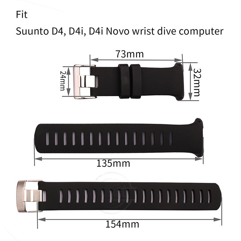Силиконовый сменный ремешок D4 для Suunto D4 D4i Novo Dive Мужской Женский Ремешок Спортивный Водонепроницаемый Браслет на запястье с пряжкой-булавкой