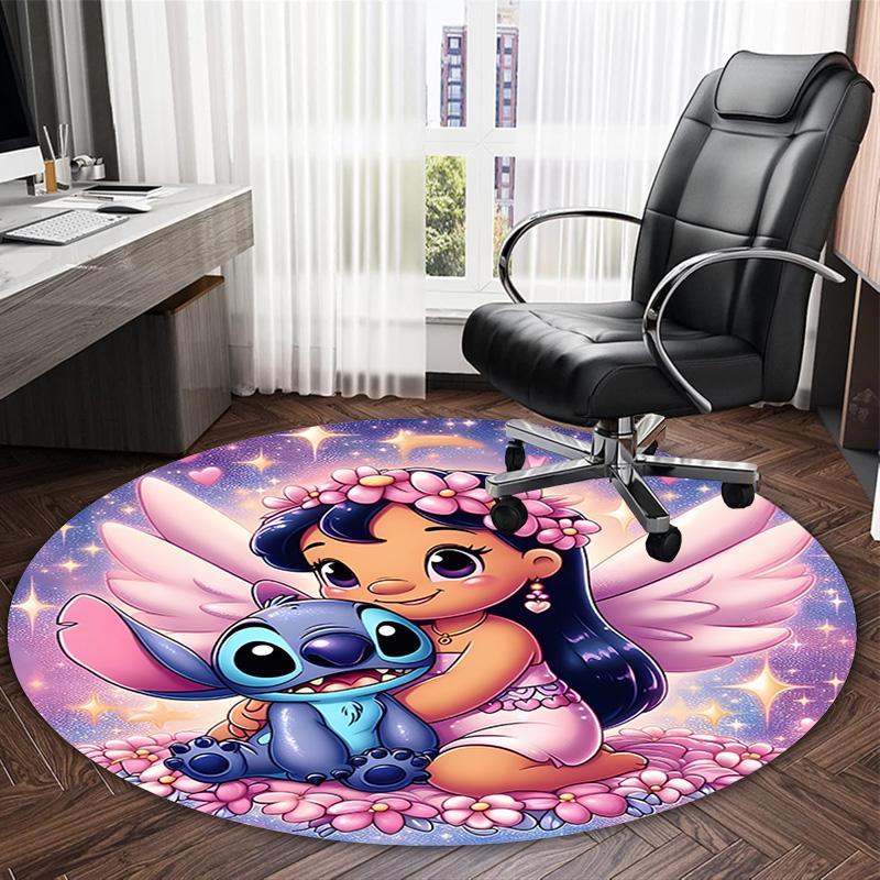 1pc S-Stitch19 Carpet, Round Rug, Comfortable, Suitable for Entryways, Living Rooms, Office, And Bedrooms, Christmas Decoration