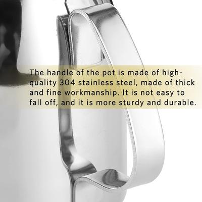 Кофейник из нержавеющей стали, 32 унции/850 мл Чайник Кофейник для плиты Кофейник с коротким носиком Кувшин для воды для дома, отеля, ресторана, Чайник для горячей/холодной воды для