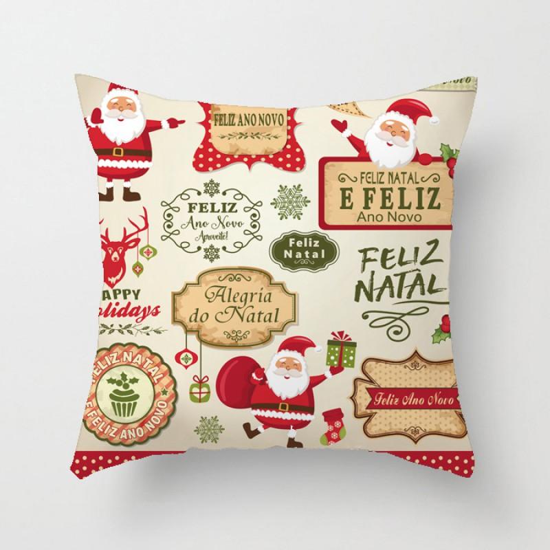 Christmas Throw Pillow Cover 45x45cm Plush Velvet Decorative Cushion Case Sofa Car Home Holiday Gift