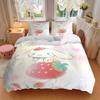3pcs Strawberry Cinnamoroll Idea Quilt Cover Set - Soft and Cozy Bedroom, Guest Room and Dorm Decorative Bedding 3-Piece Set 1 Quilt Cover + 2 Pi