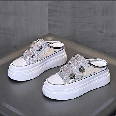 Мода 2025 Новый стиль Домашние тапочки-полушлепки с высоким подъемом Вьетнамки на толстой подошве с закрытым носком Летние модные тапочки для ношения на улице Женские