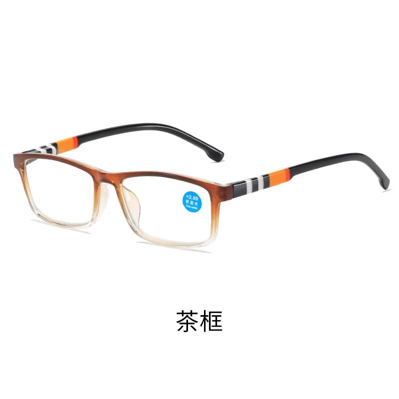 New fashion anti-blue presbyopic glasses spring leg HD reading glasses for elderly with stylish printing