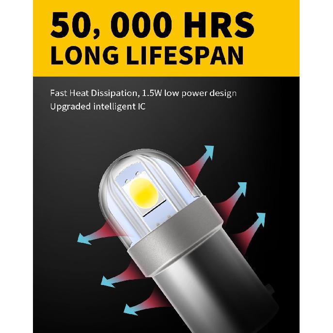Antline BA9S BA9 1895 1891 53 57 47830 64111 3893 LED Bulb White, Super Bright Canbus Error Free 12 Volt Replacements for Interior Dome Map Lamp
