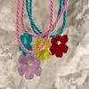 Acrylic Flower Pendant Necklace Adjustable Length Clavicle Chain Handmade Neckchain Accessories for Women and Girls