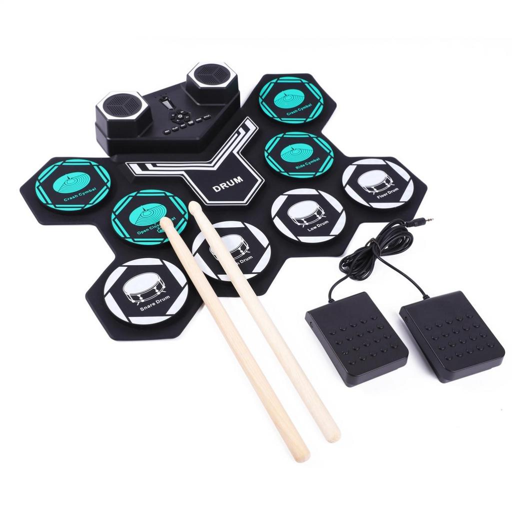 Электронная ударная установка Roll Up, 8 силиконовых пэдов, встроенные динамики, поддержка MIDI, Blue-tooth