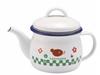 Hoenaro Kazukuma Enamel Teapot Tea White W18 (with Strainer) Size Approx. D10.6 H12.5 KAZ-2406