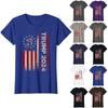 Женская модная повседневная футболка с буквенным принтом и флагом с круглым вырезом и коротким рукавом, топ