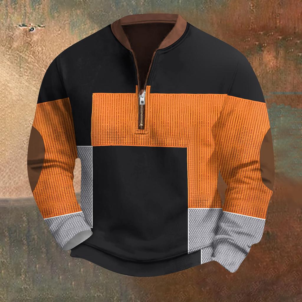 Мужская повседневная толстовка в стиле ретро с градиентным принтом