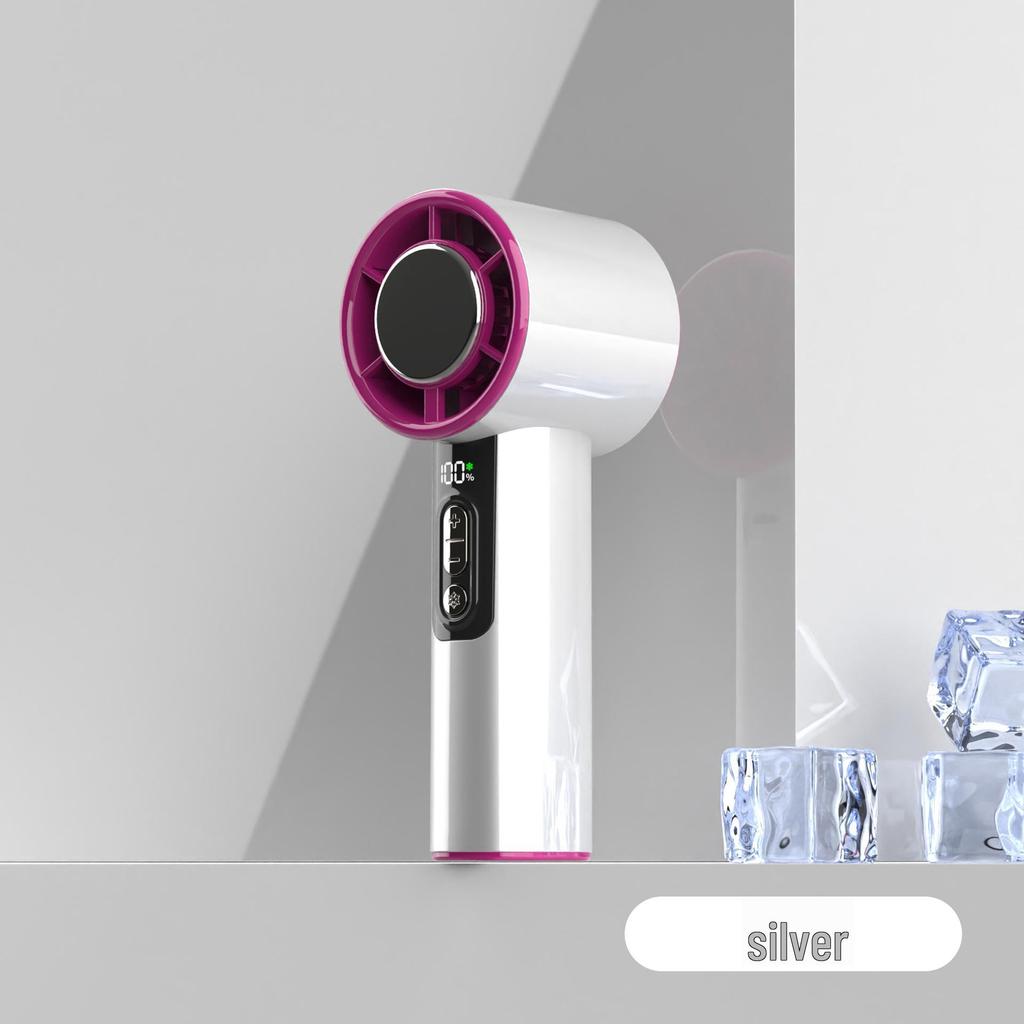 Portable Handheld Mini Fan with Ice Pack, Long Battery, Silent Operation, and Rechargeable for Outdoor Use