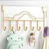 Iron Hat Coat Hooks Nail-Free Clothes Storage Rack Convenient 7-Hook Over Door Hanger  Home