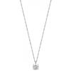 Women's Silver Square Stone Necklace - Lotus Silver - LP2005-1/1 - Cubic Zirconia - Silver - Women