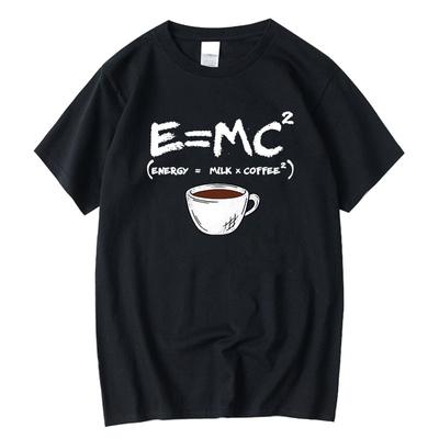 Мужская футболка Casual Funny Energy=Milk+Coffee 3D Print Loose O-neck Cool Top For Men Short Sleeve Summer Male Tees