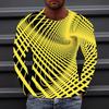 Fashionable Men's Long Sleeved Round Neck T-shirt New 3D Printing Creative Spin Graphic T Shirts Street Men's Clothing Y2k Tops