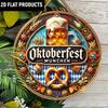 Wooden Oktoberfest-Inspired Ornament - Beer, Wheat & Leaves Designfor Door, Wall, Home, Room, Farmhouse, Street, Shop, Garage, Bar, Garden, and Coffee