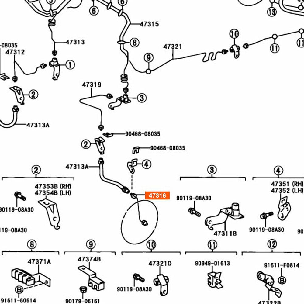 New Front Left Brake Tube 47316-35250 Fit For Toyota 4Runner 1996 1997 1998-2002