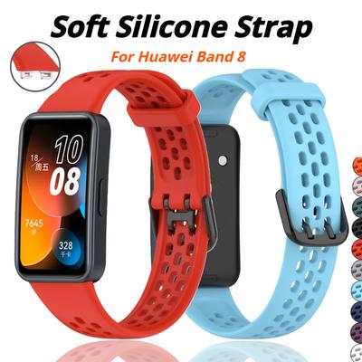 Мягкий силиконовый ремешок для часов для умных часов Huawei Band 8, спортивный ремешок, браслет для запястья, сменный браслет, аксессуары для часов, ремешок для часов