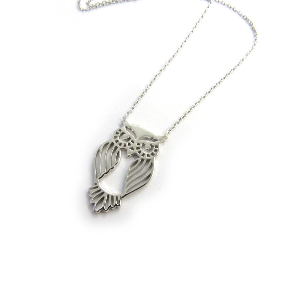 Les Trésors De Lily [N3038] - Серебряное ожерелье «Сова» серебро (покрытие родием) - 30x18 мм