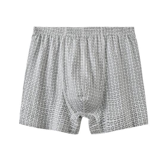 Мужское нижнее белье боксеры Эластичный дизайн с высокой посадкой Клетчатый принт U-выпуклые шорты трусы Свободного кроя Трусики Для повседневной носки