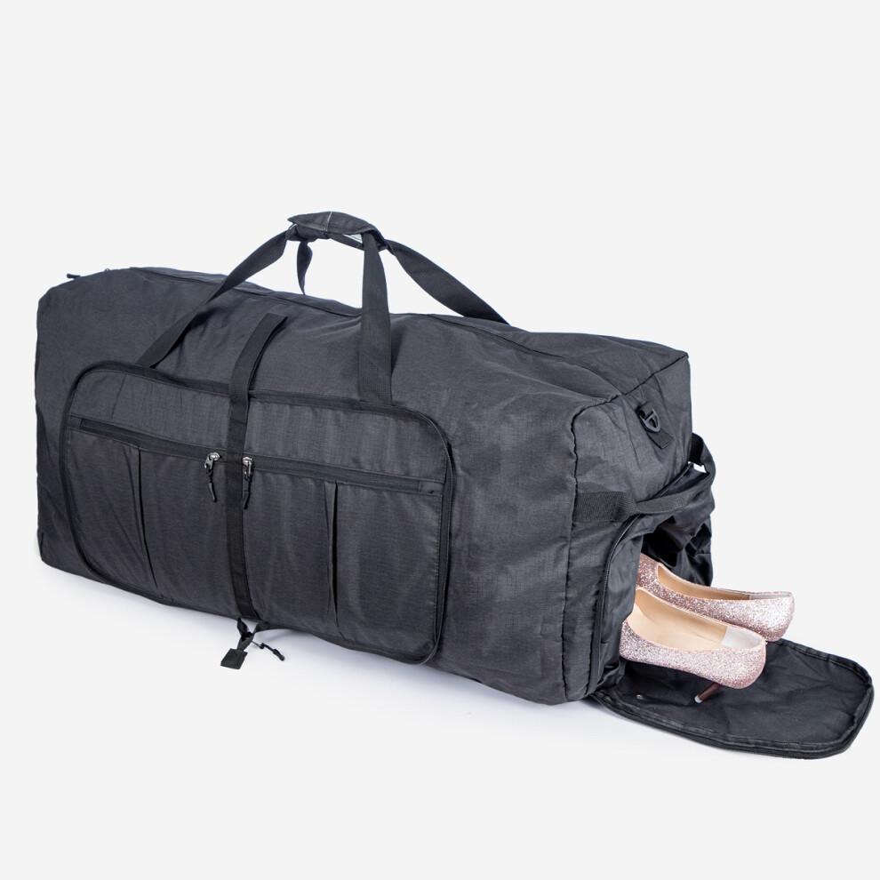 120L Portable Sports Bag Black Hand-held Fitness Travel Backpack