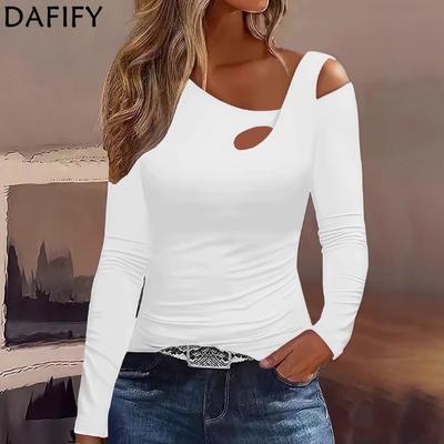 Женская мода повседневная весна осень однотонный принт длинный рукав косой воротник блузки и рубашки