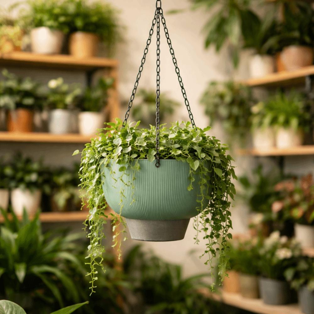 Thickened Self Watering Hanging Planters Chain Hooks Drainage Suspended Basket Detachable Base Large Capacity