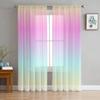 Pink Yellow Gradient Tulle Curtains For Living Room Bedroom Modern Chiffon Sheer Kitchen Curtains