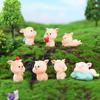 Adorable Resin Pig Figurine For Car Decor And Desktop Ornaments Creative Cartoon