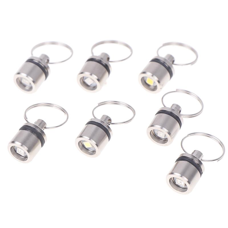 2Pcs Mini Led Light Key Chain Luminated Keyring Pendant Colorful Mini Electronic Light Keyring Flashlight Lamp Keychain