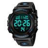 Digital Water Resistant To 50 Day of the LED Waterproof Sports Digital Instruction Manual Included Men's Watch, Meters, Date, Week, Alarm, Display,