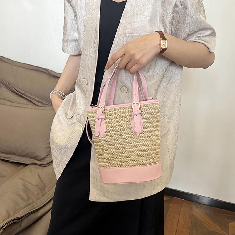 Соломенная плетеная сумка-мессенджер через плечо для женщин Простая пляжная ротанговая наплечная сумка Сумки-кошельки для мобильного телефона и монет Летняя AVE