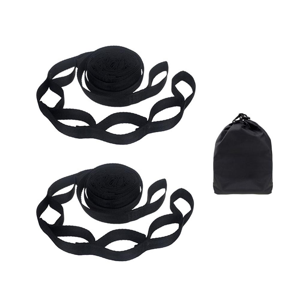 2 Pcs/Set Fashion 5 Rings High Load-Bearing Polyester Rope Reinforced Hammock Strap Camping