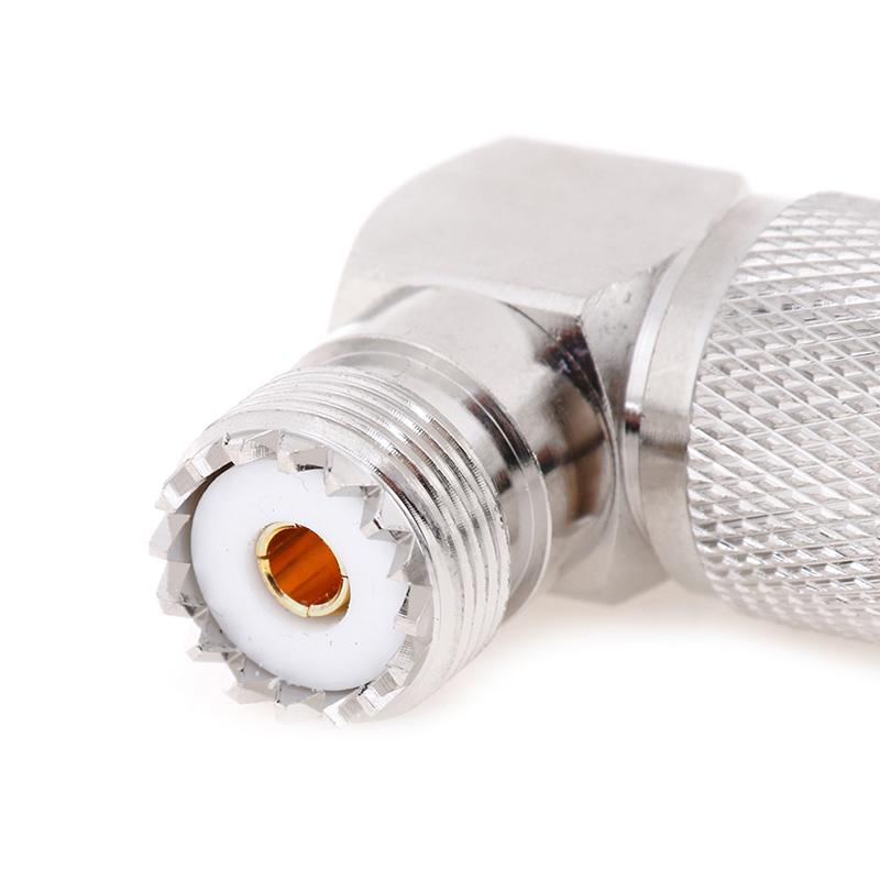 Uhf So-239 Female To Uhf Pl-259 Male Right Angle 90 Degree Rf Connector