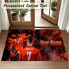 Crystal Velvet Square Rug Custom NameCristiano Ronaldo Pattern Non Slip Home Floor Decor Rug