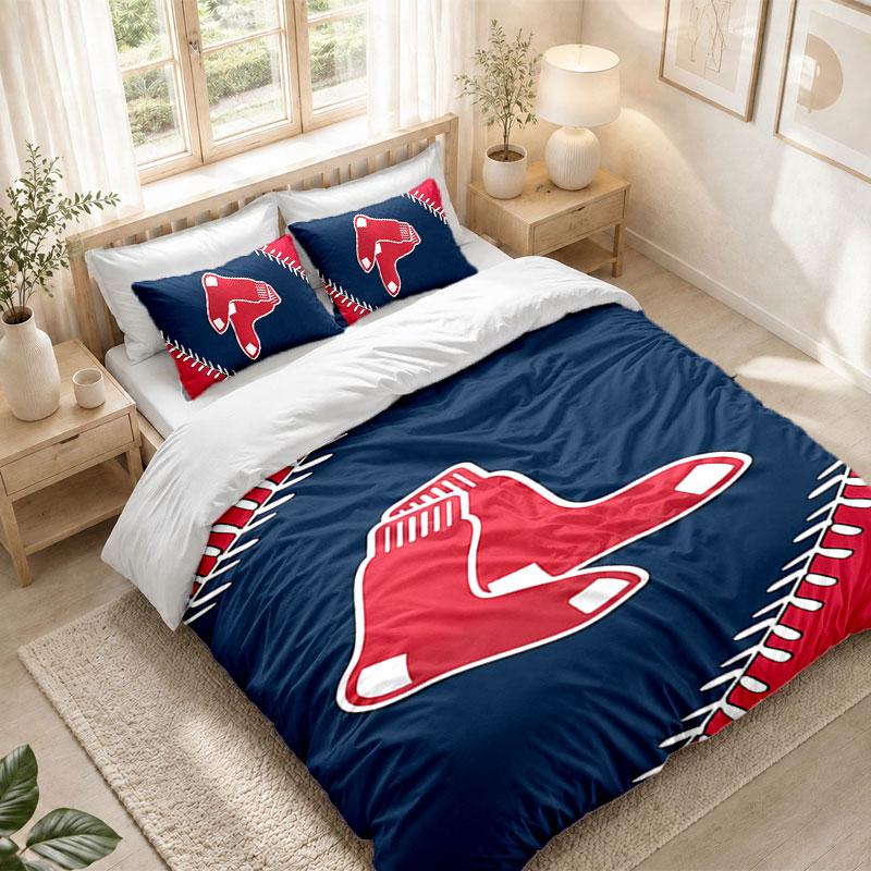Комплект постельного белья 1 пододеяльник 2 наволочки Принт Boston Red Sox Спальня Домашний декор