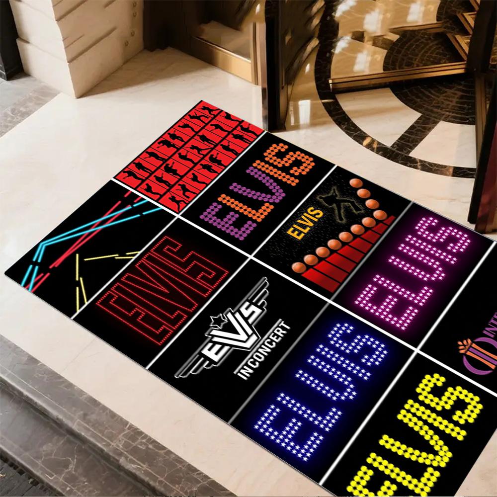 Elvis Presley's Iconic Smile Floor Rug Office Rug Design for Game Room Playrooms Kitchen Foyer Anti-slip Rug Anime Office Decor