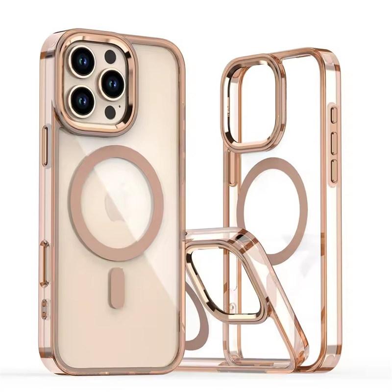 Мощный магнитный чехол Magsafe Ring Metal Lens Buttons Clear Case для iPhone 16 Pro Max 15 Pro Max 14 Pro 13 12 11 Protect Cover