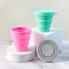 Practical 150ml Portable Silicone Retractable Folding Cup With Lid Telescopic Collapsible Drinking Cup Outdoor Travel Water Cup