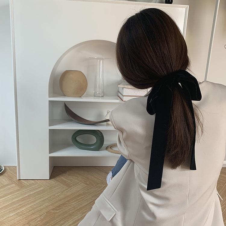 Винтажный французский бархатный бант для волос для женщин