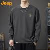 Jeep Men's Embroidered Round Neck Long-Sleeve T-Shirt