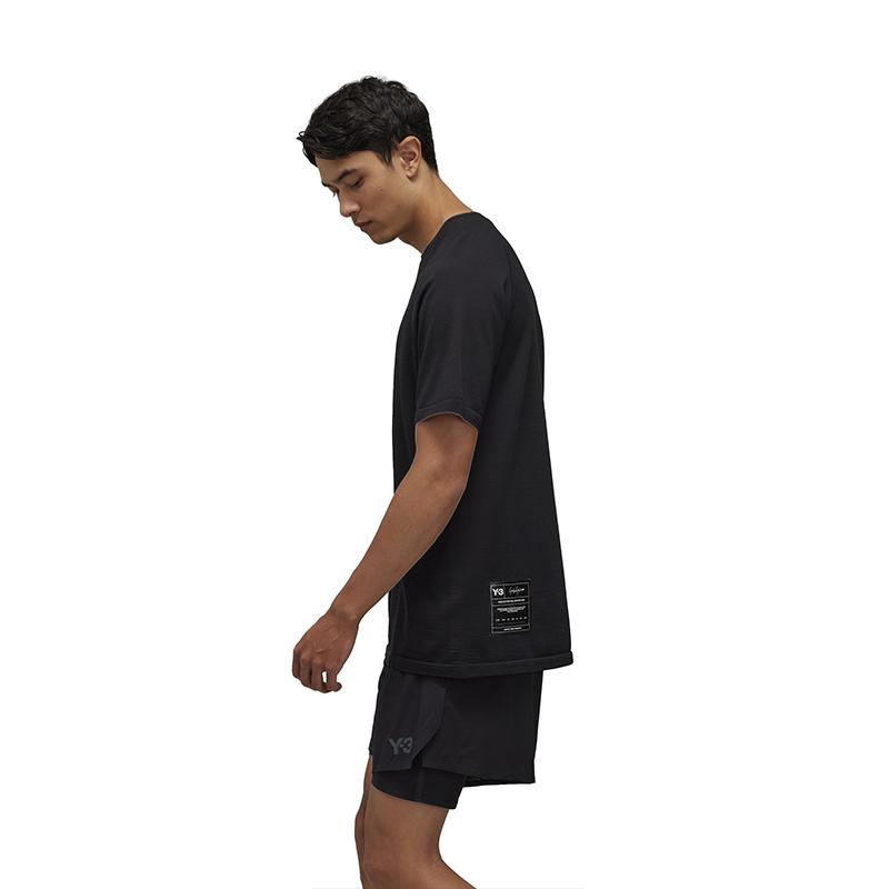 Y-3 Футболка с коротким рукавом Run Knit, мужские топы, черная IW9993
