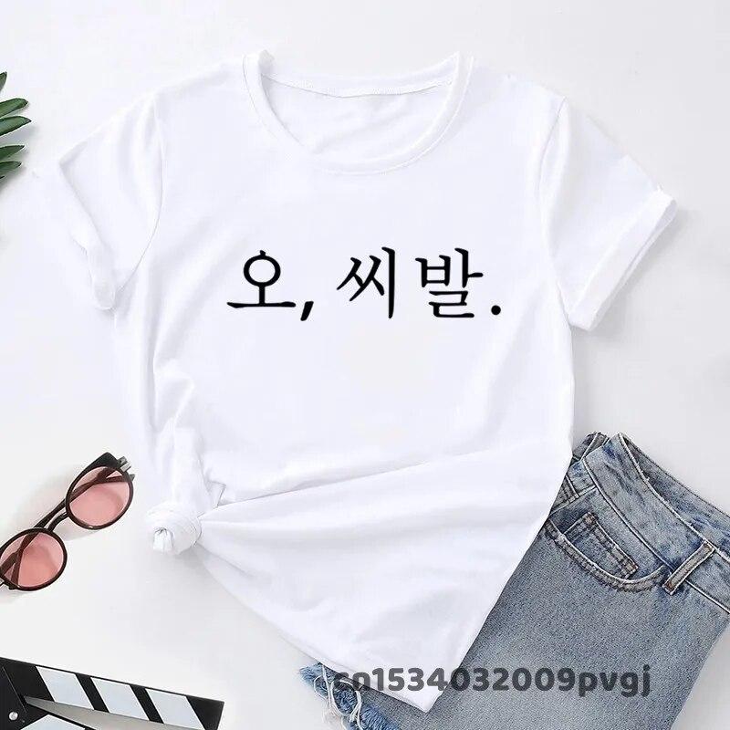 Korean Fashion Funny Letter Print T-shirt Women Short Sleeve T-shirts Unisex Summer Kpop WoUnisex Clothing Unisex