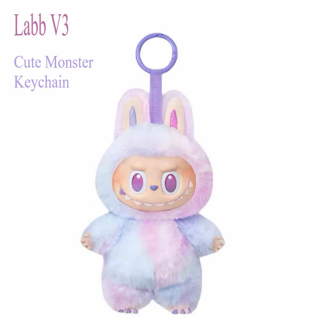 Labubu Vinyl Pendant Doll Model Toy Cute Monster Keychain Toys Birthday Gifts